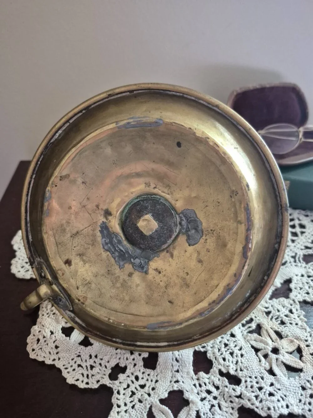 Antique Brass Chamberstick Candle Holder